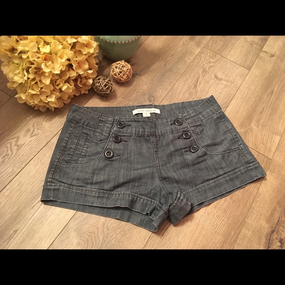 Forever 21 high waisted sailor style denim shorts